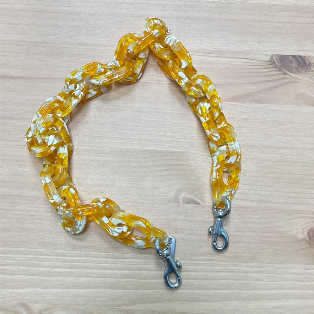 Coach Yellow and White Resin Chain Strap